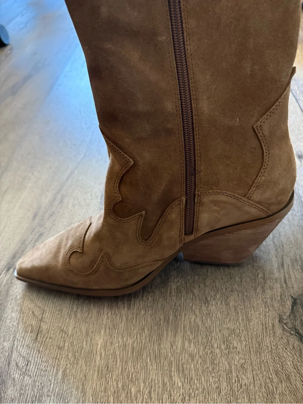 Vince Camuto Shaharla Tan Suede Over-the-Knee Western Boots Size 12M